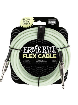 Flex Instrument Cable Straight/Straight 20ft - Glow in Dark