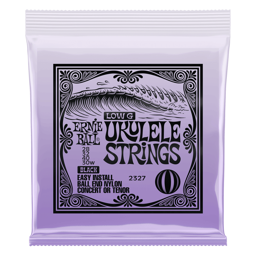 Concert/Tenor Wound Low G Nylon Ball End Ukulele Strings - Black