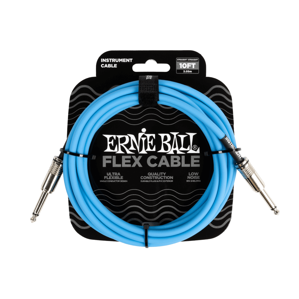 Ernie BallFlex Instrument Cable Straight/Straight 10ft - Blue