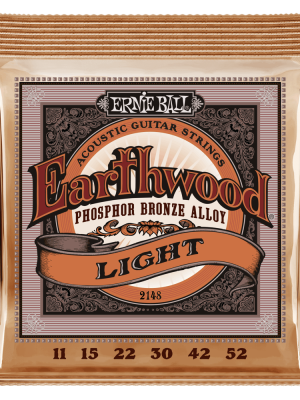 Light Earthwood Phosphor Bronze Acoustic Guitar Strings 11-52 Gauge