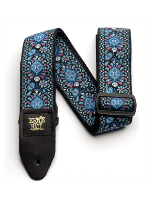 Classic Jacquard Guitar Strap/Bass Strap - Indigo Orchid
