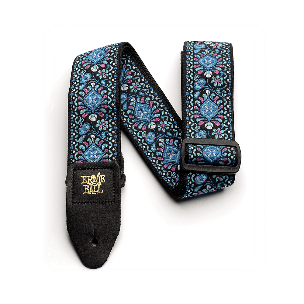 Classic Jacquard Guitar Strap/Bass Strap - Indigo Orchid