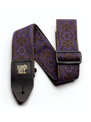 Classic Jacquard Guitar Strap/Bass Strap - Purple Paisley