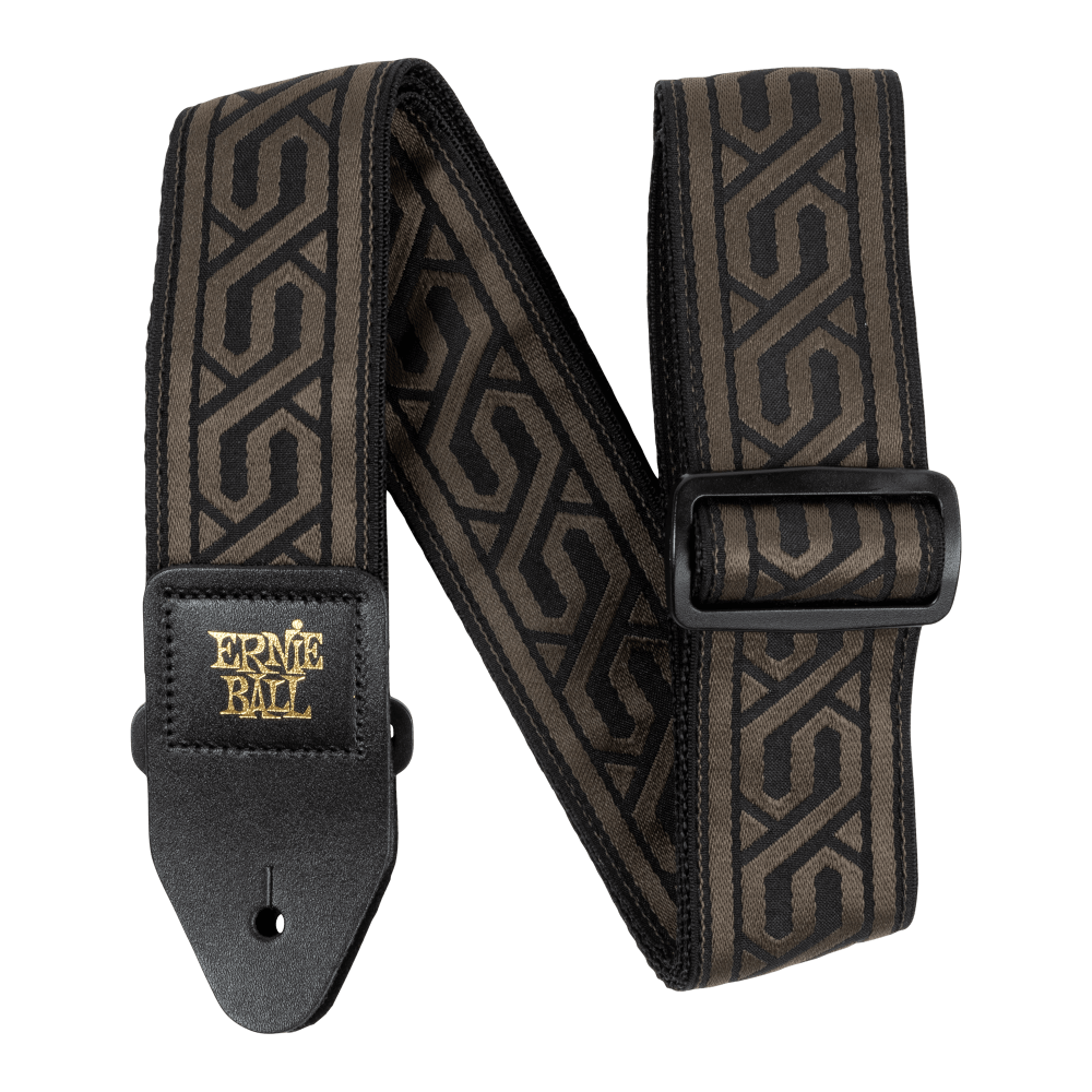 Classic Jacquard Guitar Strap/Bass Strap - Black Checkers