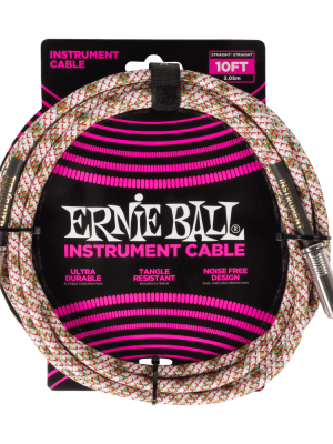 Braided Instrument Cable Straight/Straight 10ft - Emerald Argyle