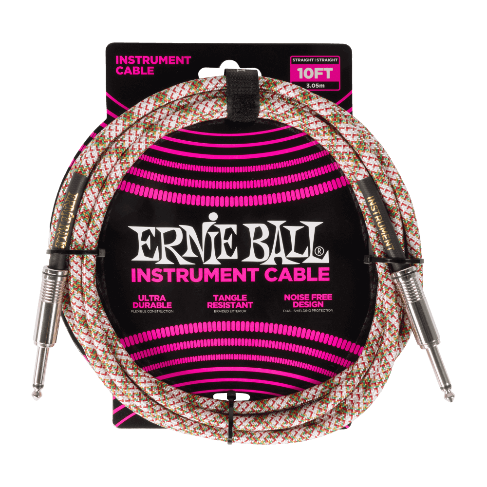 Braided Instrument Cable Straight/Straight 10ft - Emerald Argyle