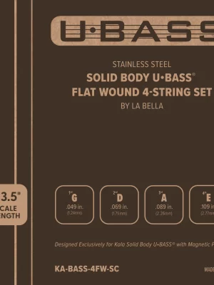 Stainless Steel Solid Body U•BASS® Flat Wound 4-String Set