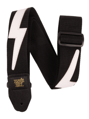 Premium Guitar Strap/Bass Strap - White Lightning